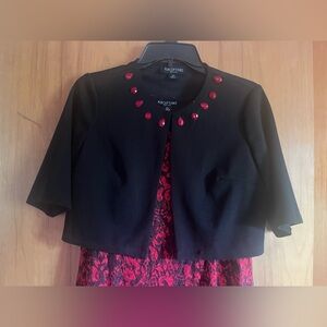 Perceptions Black and Red Lace Dress